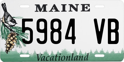 ME license plate 5984VB