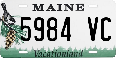 ME license plate 5984VC