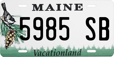 ME license plate 5985SB