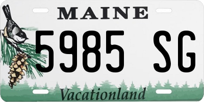 ME license plate 5985SG