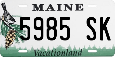 ME license plate 5985SK