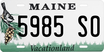 ME license plate 5985SO
