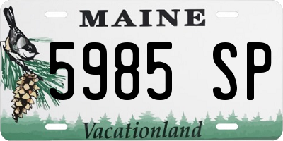 ME license plate 5985SP