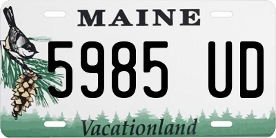 ME license plate 5985UD