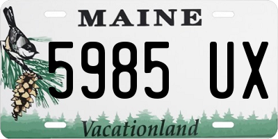 ME license plate 5985UX
