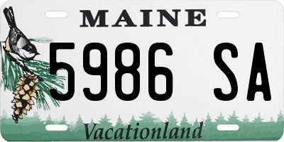 ME license plate 5986SA