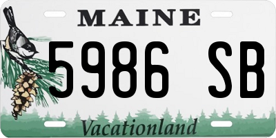 ME license plate 5986SB