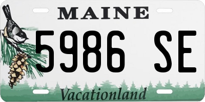 ME license plate 5986SE