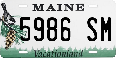 ME license plate 5986SM
