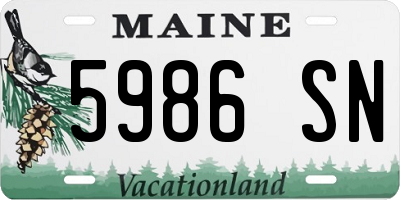 ME license plate 5986SN