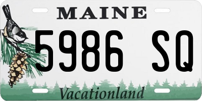 ME license plate 5986SQ