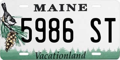 ME license plate 5986ST