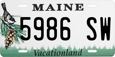 ME license plate 5986SW