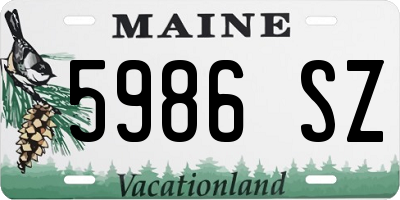 ME license plate 5986SZ