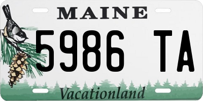 ME license plate 5986TA