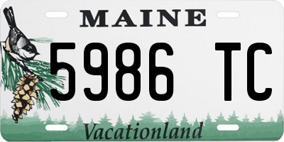 ME license plate 5986TC