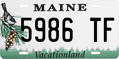 ME license plate 5986TF