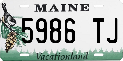 ME license plate 5986TJ