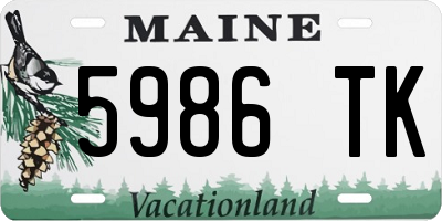 ME license plate 5986TK