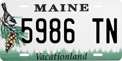 ME license plate 5986TN