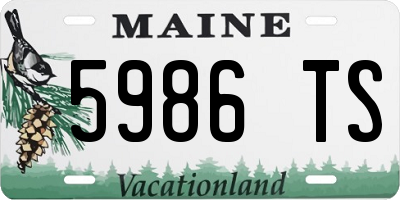 ME license plate 5986TS