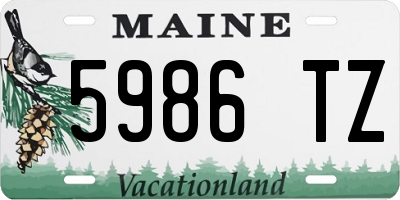 ME license plate 5986TZ