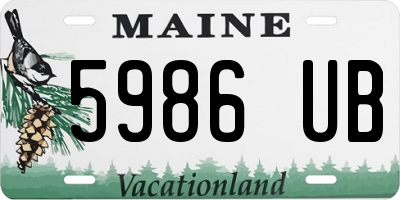 ME license plate 5986UB