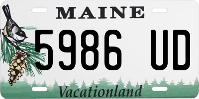 ME license plate 5986UD