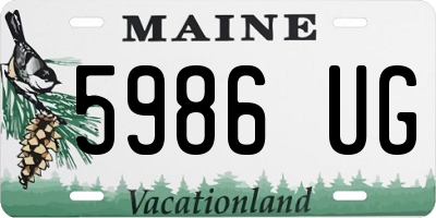 ME license plate 5986UG