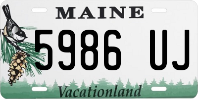 ME license plate 5986UJ