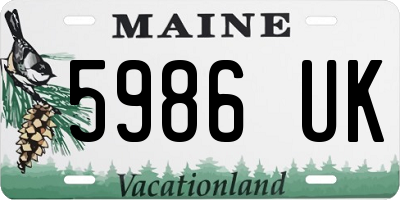 ME license plate 5986UK