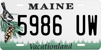 ME license plate 5986UW