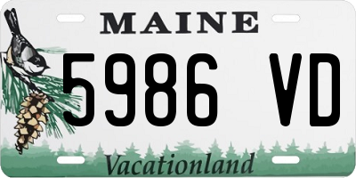 ME license plate 5986VD