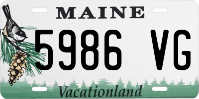 ME license plate 5986VG