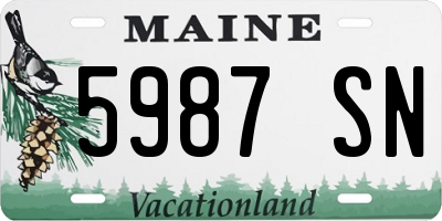 ME license plate 5987SN