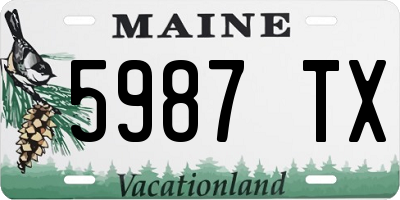 ME license plate 5987TX