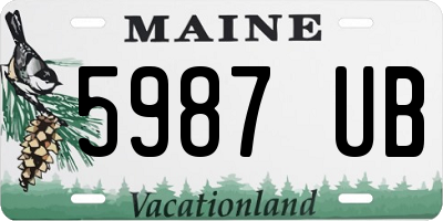 ME license plate 5987UB