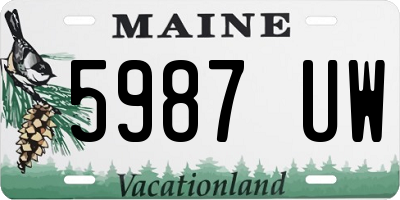 ME license plate 5987UW