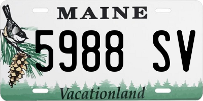 ME license plate 5988SV