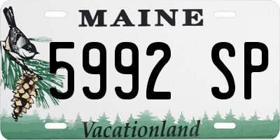 ME license plate 5992SP