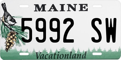 ME license plate 5992SW