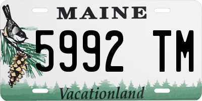 ME license plate 5992TM