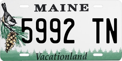 ME license plate 5992TN