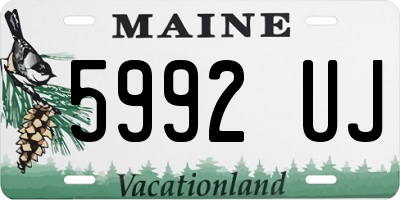 ME license plate 5992UJ