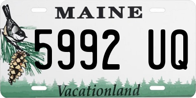ME license plate 5992UQ