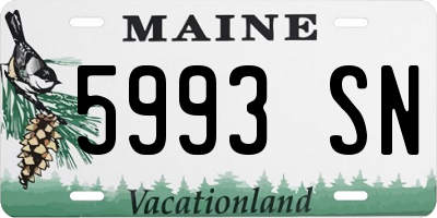 ME license plate 5993SN