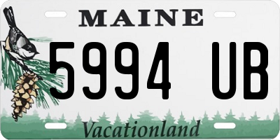 ME license plate 5994UB