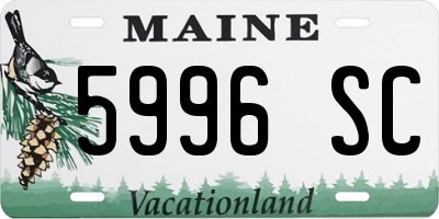 ME license plate 5996SC