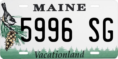 ME license plate 5996SG