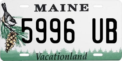 ME license plate 5996UB